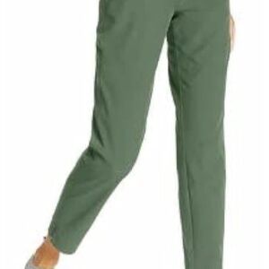 Eddie Bauer women's Traveler Ankle Pants Green Pull on Elastic Waist Sz Small